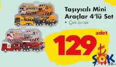 GOKİDY OYUNCAK TAŞIYICI MİNİ ARAÇLAR 4'LÜ SET